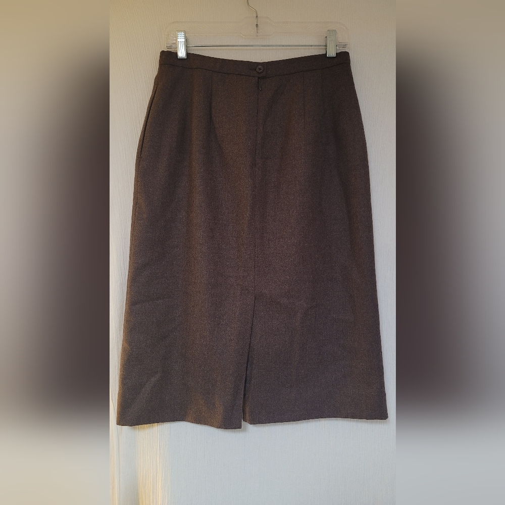 Pendleton Brown 100% Virgin Wool Midi Skirt